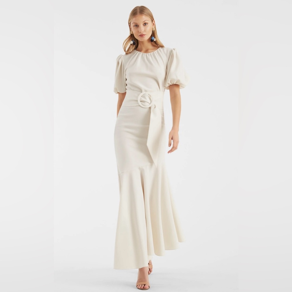 Sachin Babi ivory flounced bottom dress bridal shower or wedding dress